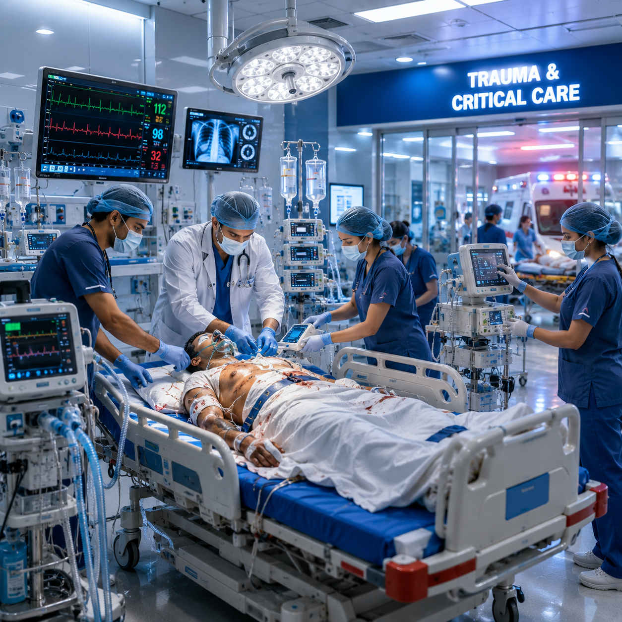 ICU critical care treatment Hosamani Hospital Raichur Karnataka