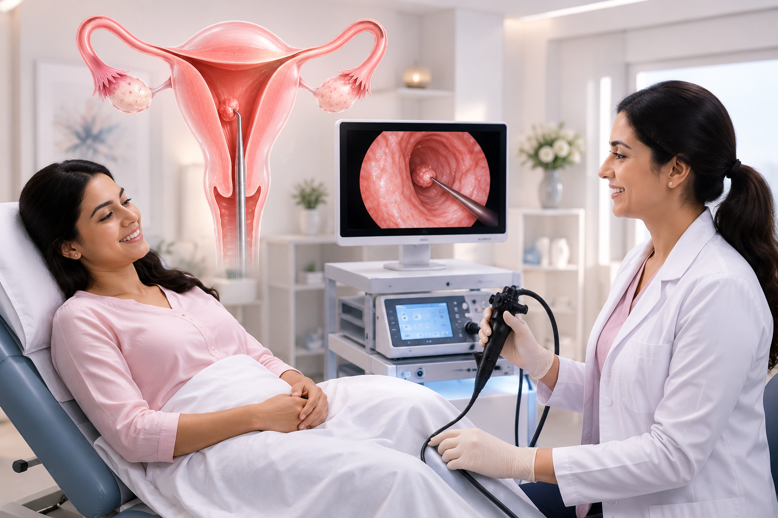 Uterine polyp endometrial polyp treatment hysteroscopic polypectomy Hosamani Hospital Raichur Karnataka